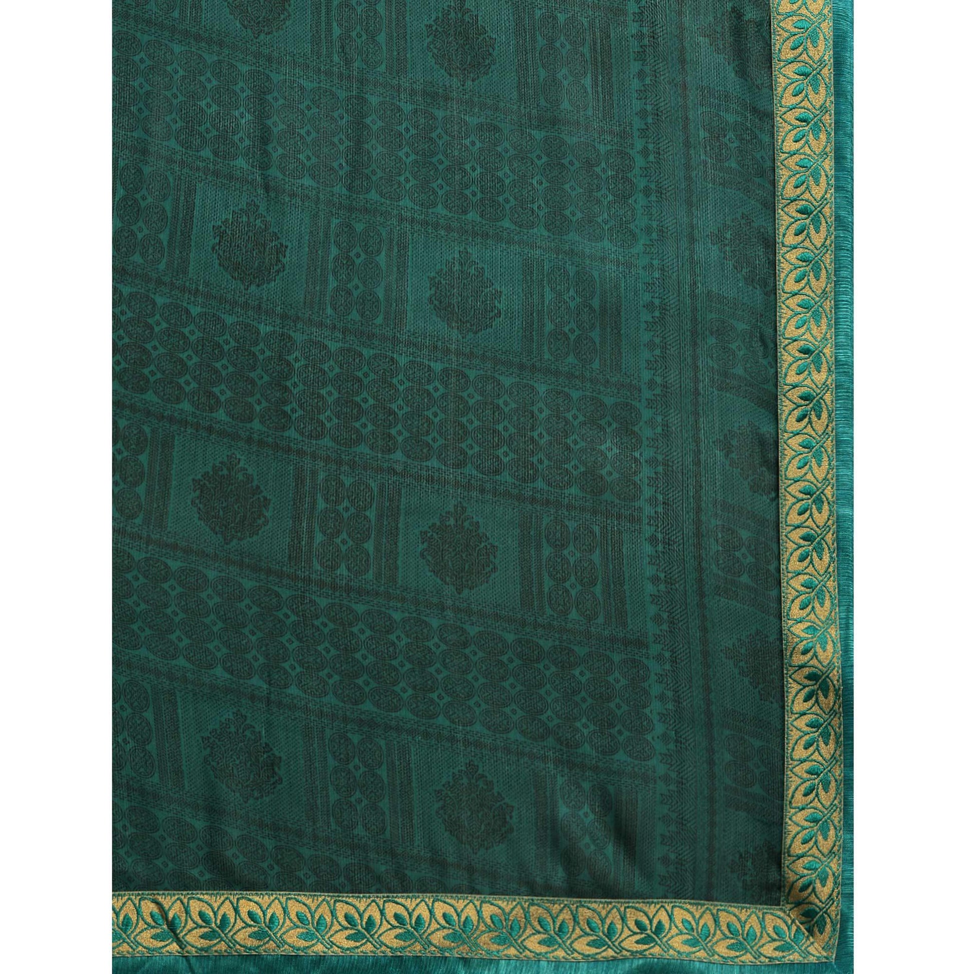 Gleaming Olive Green Colored Partywear Printed Rangoli Silk Saree