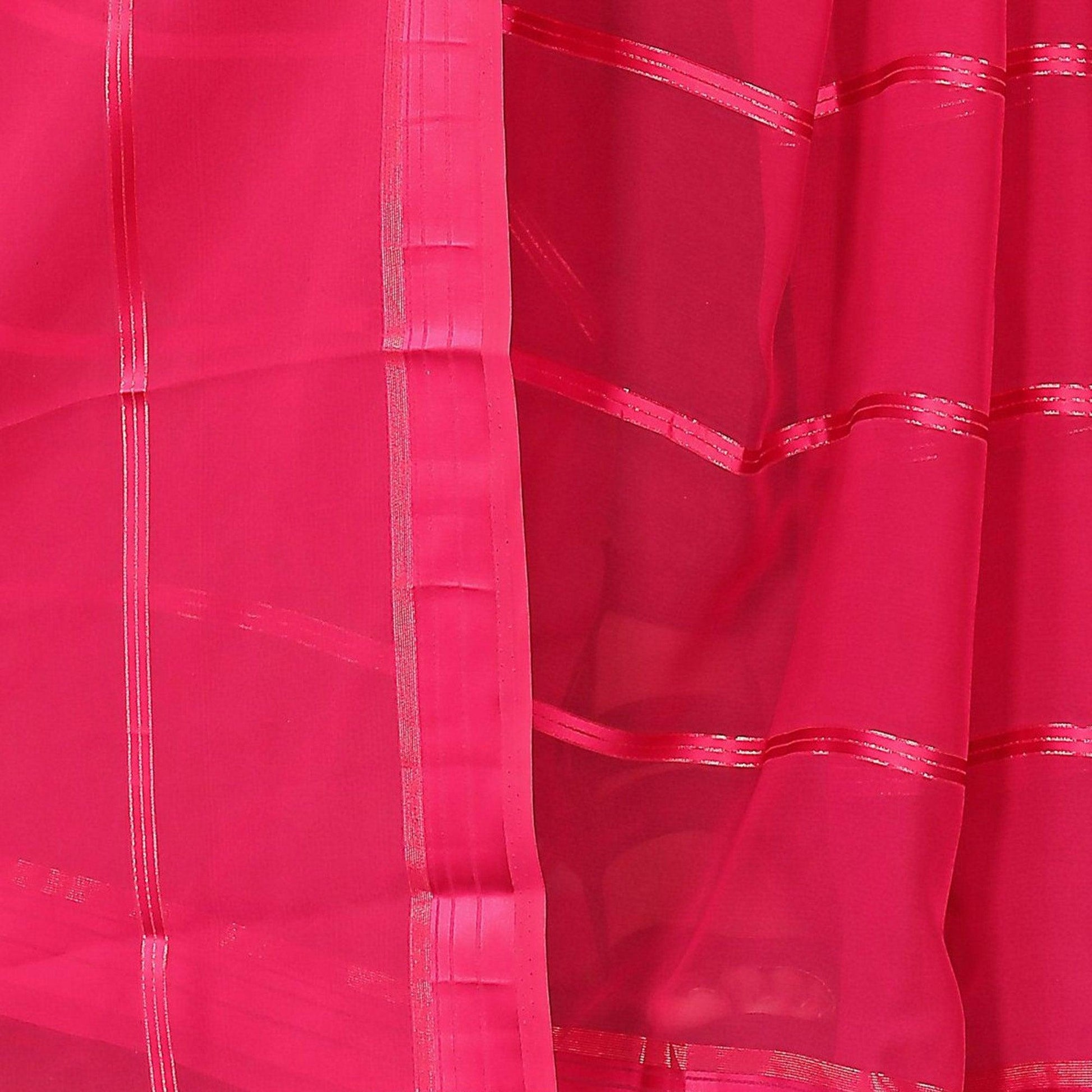 Gleaming Pink Colored Casual Wear Georgette Saree