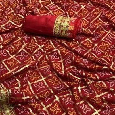 Glorious Maroon Coloured Casual Wear Printed Georgette Saree