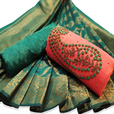 Glorious Pink Embroidered Chanderi Dress Material