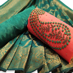 Glorious Pink Embroidered Chanderi Dress Material