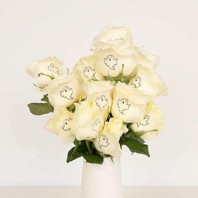 Glow in The Dark Ghost White Rose