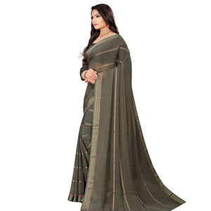 Glowing Grey Colored Casual Wear Georgette Saree