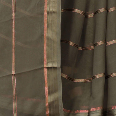 Glowing Grey Colored Casual Wear Georgette Saree