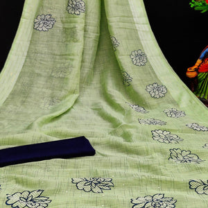 glowing-mehendi-coloured-striped-pattern-printed-casual-wear-cotton-saree-87347
