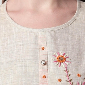 glowing-off-white-colored-partywear-embroidered-cotton-kurti-skirt-set-41537