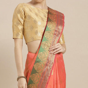 glowing-orange-pink-colored-festive-wear-woven-silk-saree-53314