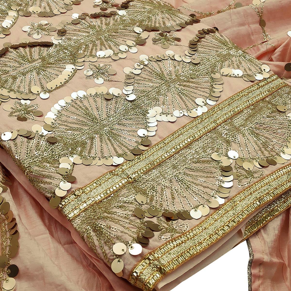 glowing-peach-colored-partywear-embroidered-modal-silk-dress-material-57549