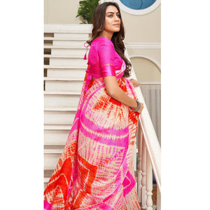 glowing-pink-orange-casual-wear-printed-art-silk-saree-97692