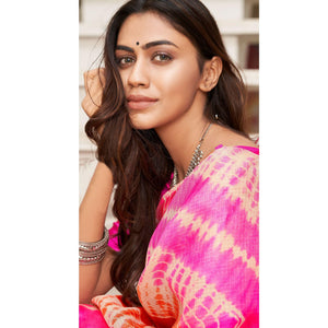 glowing-pink-orange-casual-wear-printed-art-silk-saree-97692