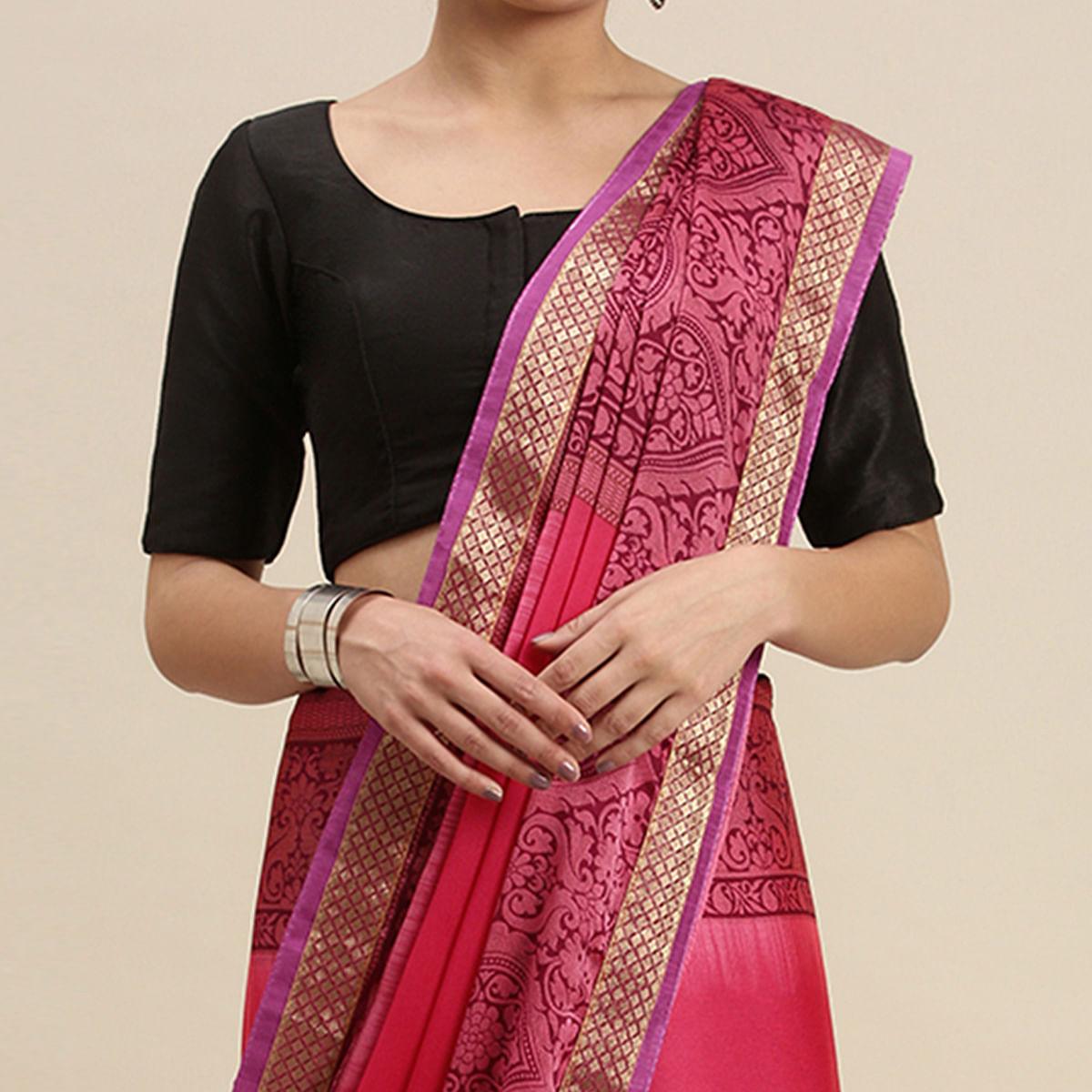 glowing-pink-colored-partywear-printed-rangoli-silk-saree-76676