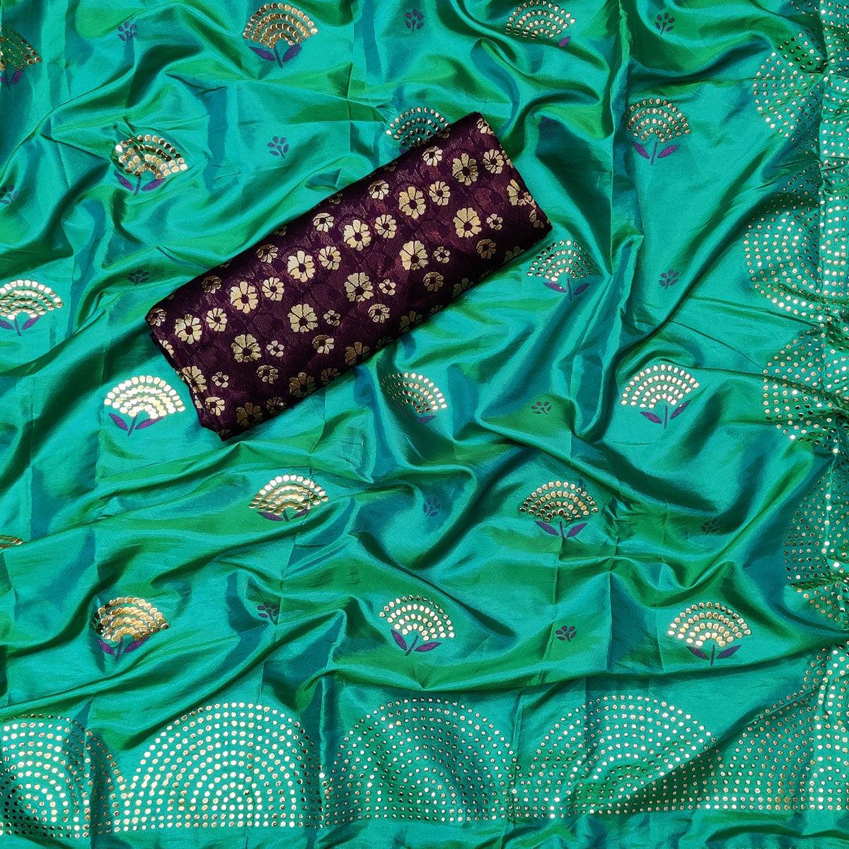 glowing-rama-colored-festive-wear-woven-two-tone-sana-silk-saree-80619
