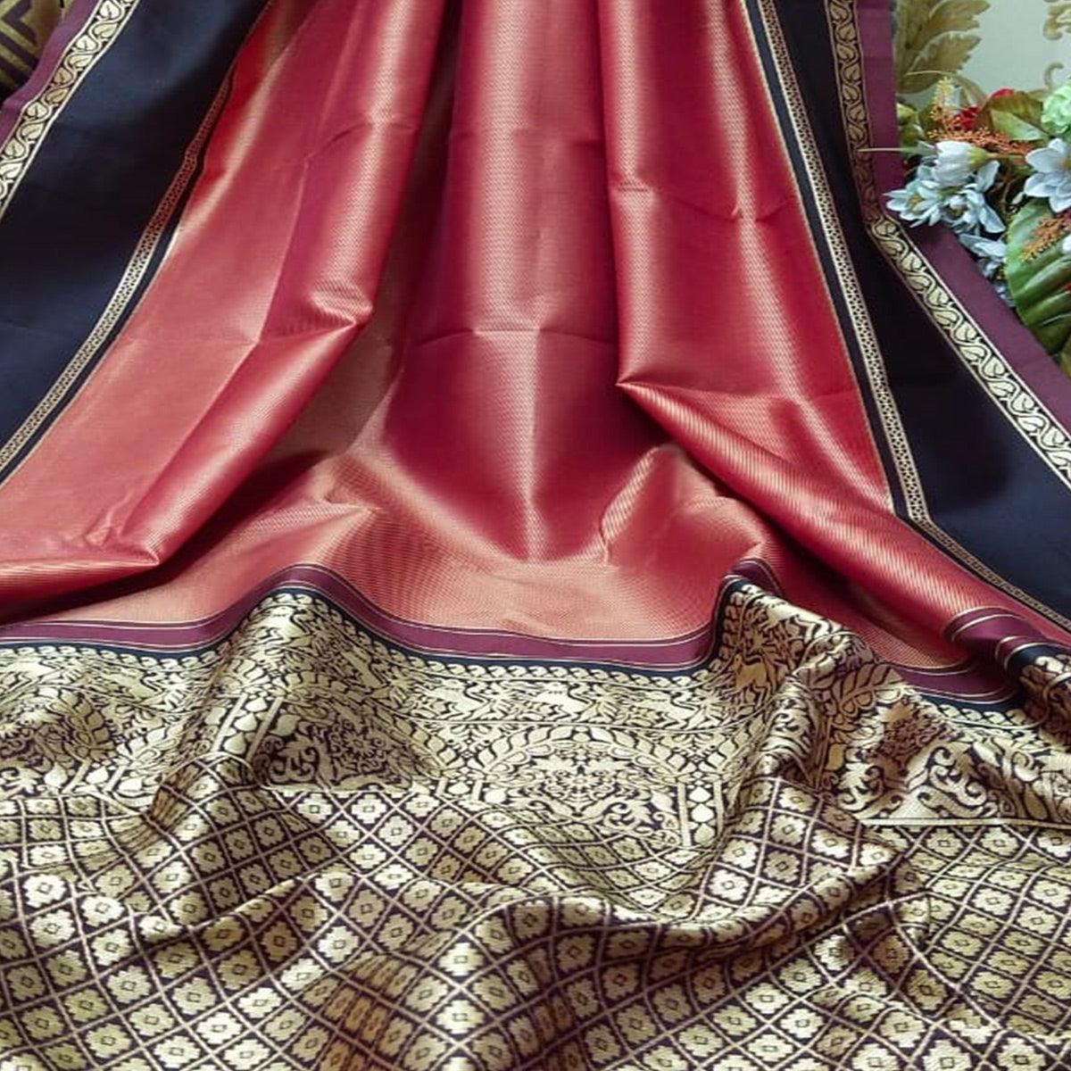 glowing-red-colored-festive-wear-woven-silk-saree-81862