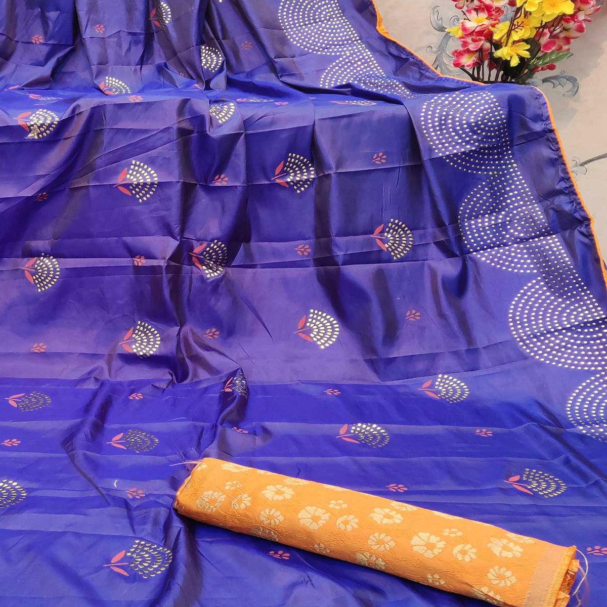 glowing-royal-blue-colored-festive-wear-embellished-paper-silk-saree-77227