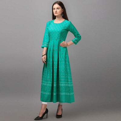 glowing-turquoise-coloured-casual-wear-printed-rayon-malai-kurti-89561