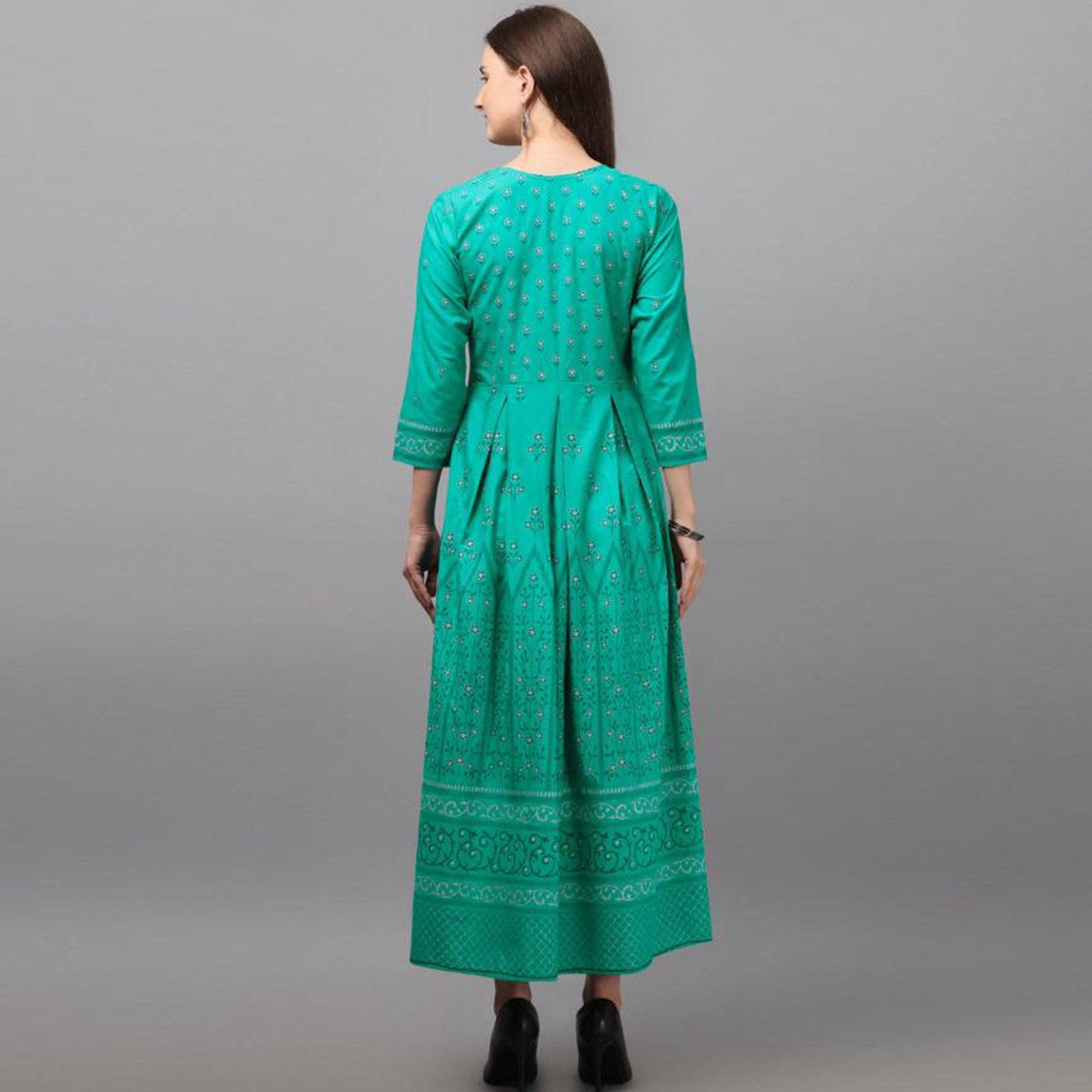 glowing-turquoise-coloured-casual-wear-printed-rayon-malai-kurti-89561