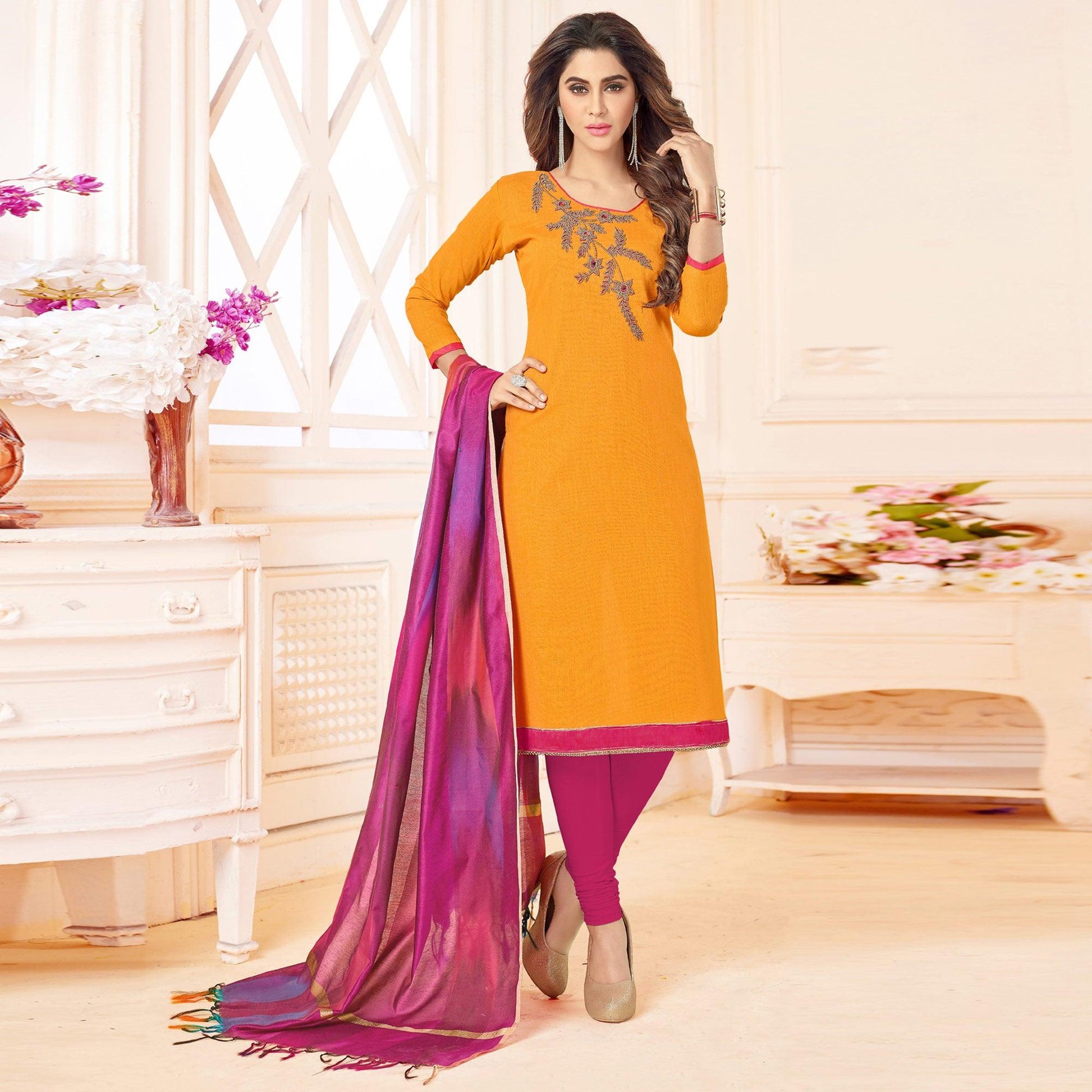 glowing-yellow-colored-embroidered-khadi-silk-dress-material-18671