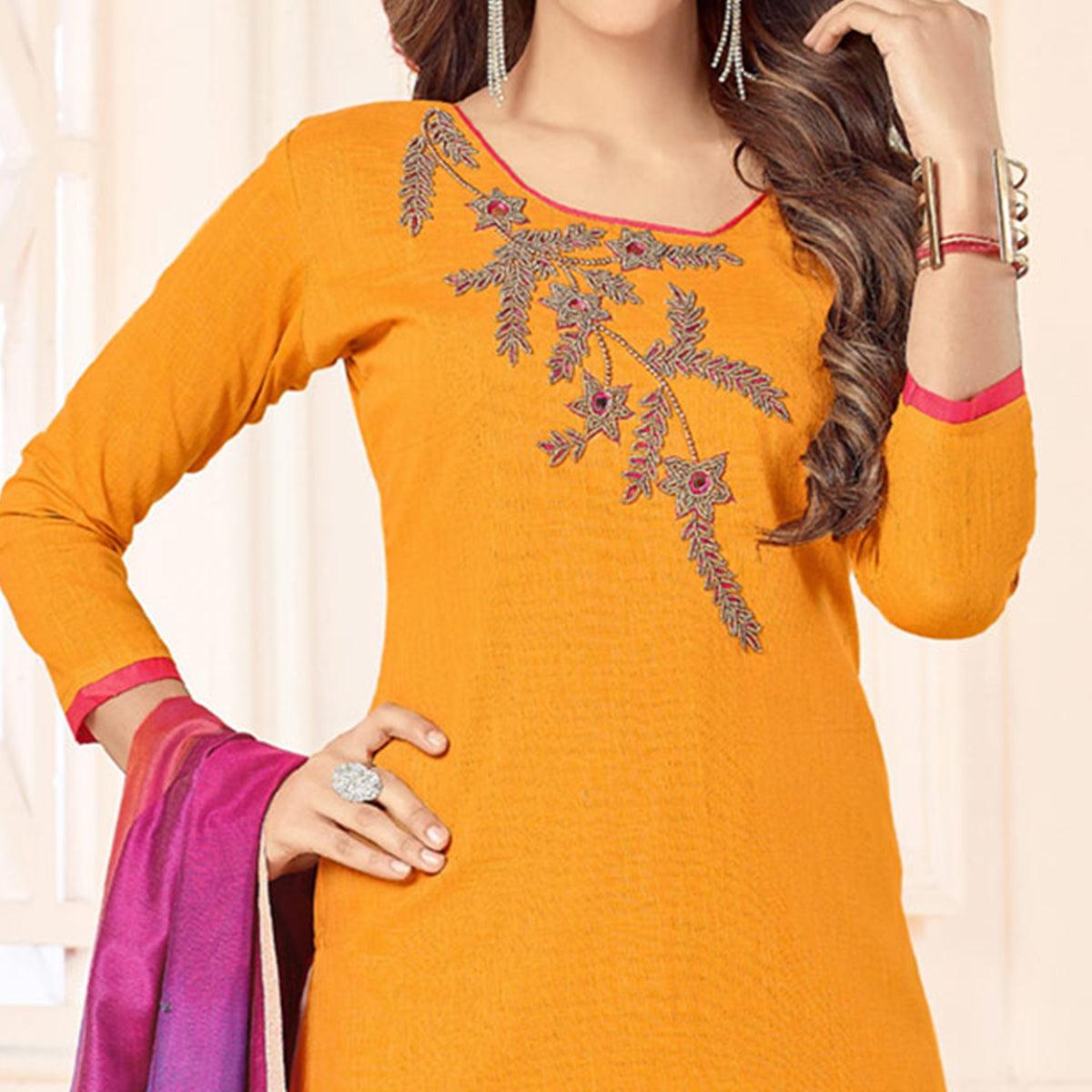 glowing-yellow-colored-embroidered-khadi-silk-dress-material-18671
