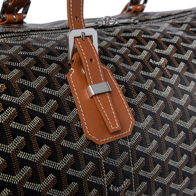 Goyard Boston 50 Black Tan Bag With Strap