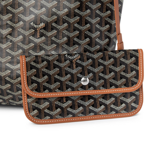 Goyard Saint Louis PM Tote Bag Black Tan