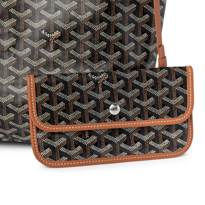 Goyard Saint Louis PM Tote Bag Black Tan