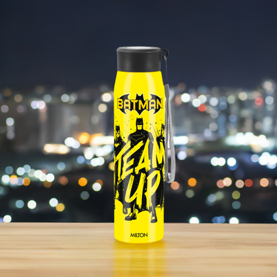 Batman 3D Yellow Design Handy Stainless Steel Bottle (Milton)