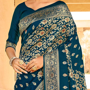 graceful-blue-coloured-designer-partywear-weaving-silk-saree-96016