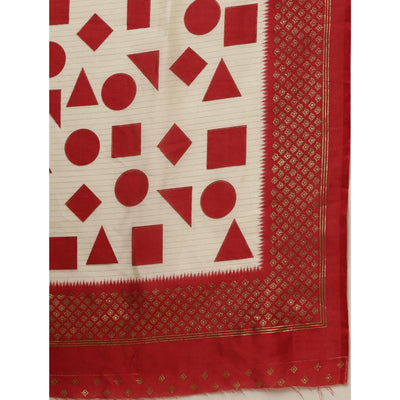 graceful-cream-red-colored-festive-wear-geomatric-foli-print-patola-silk-saree-57326