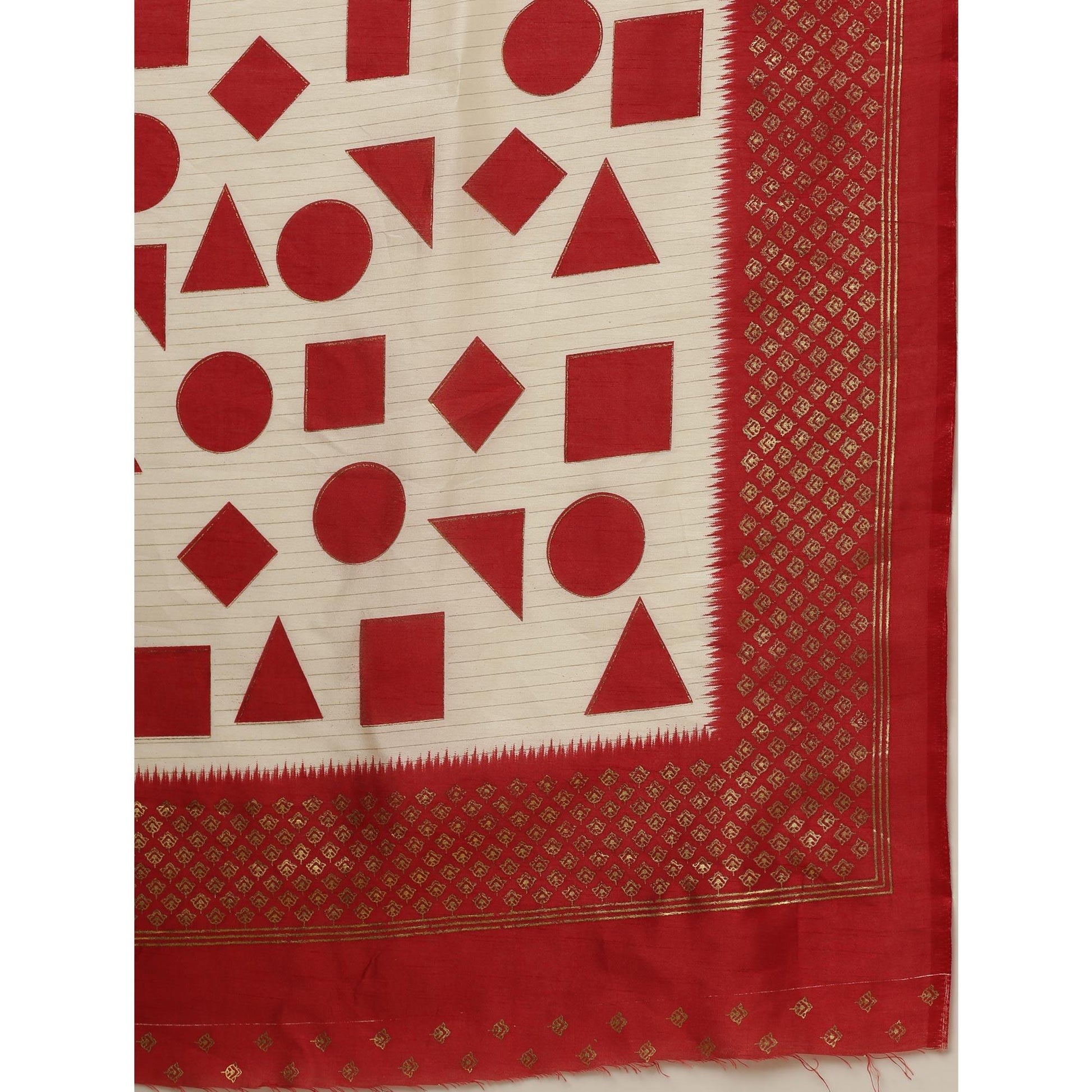 graceful-cream-red-colored-festive-wear-geomatric-foli-print-patola-silk-saree-57326