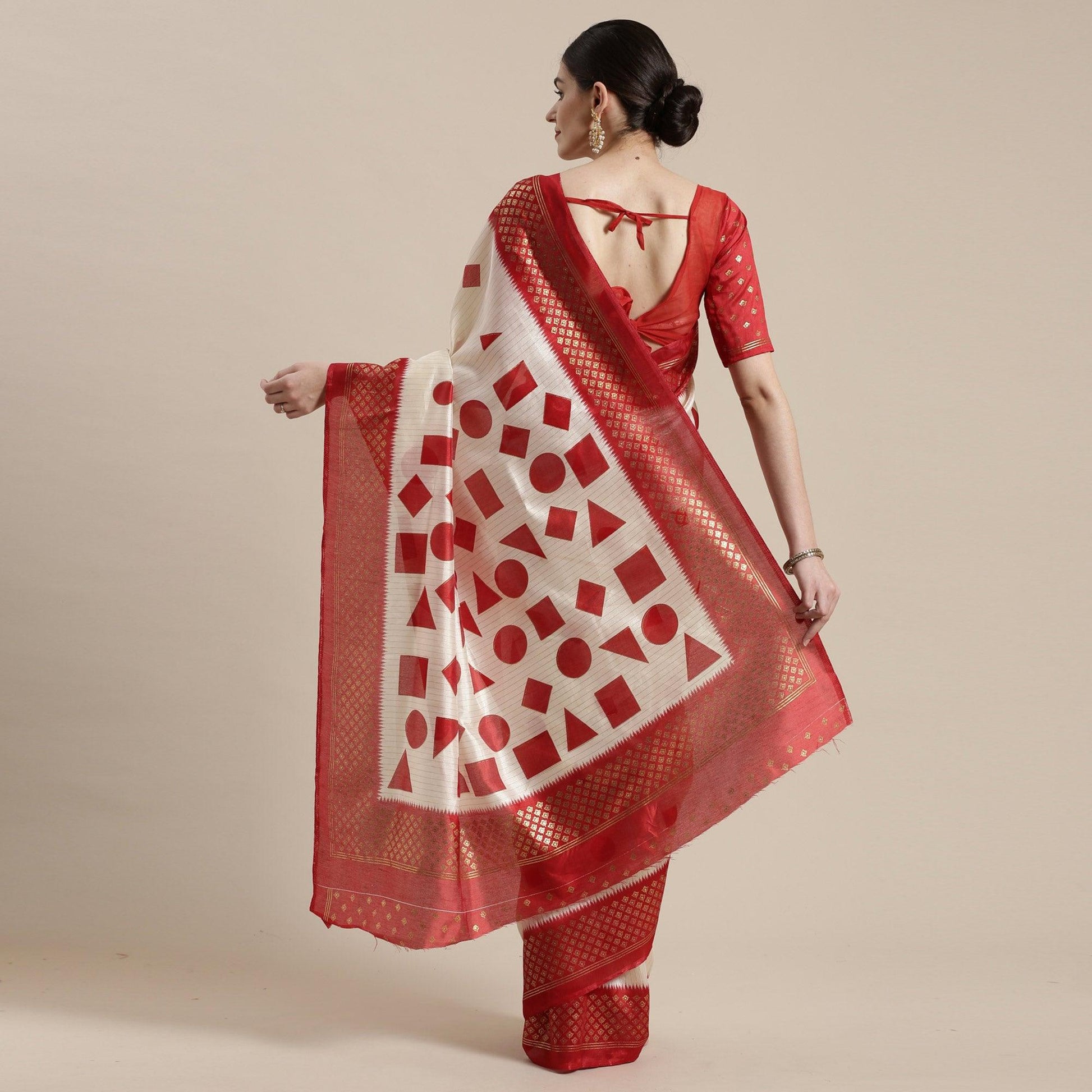 graceful-cream-red-colored-festive-wear-geomatric-foli-print-patola-silk-saree-57326