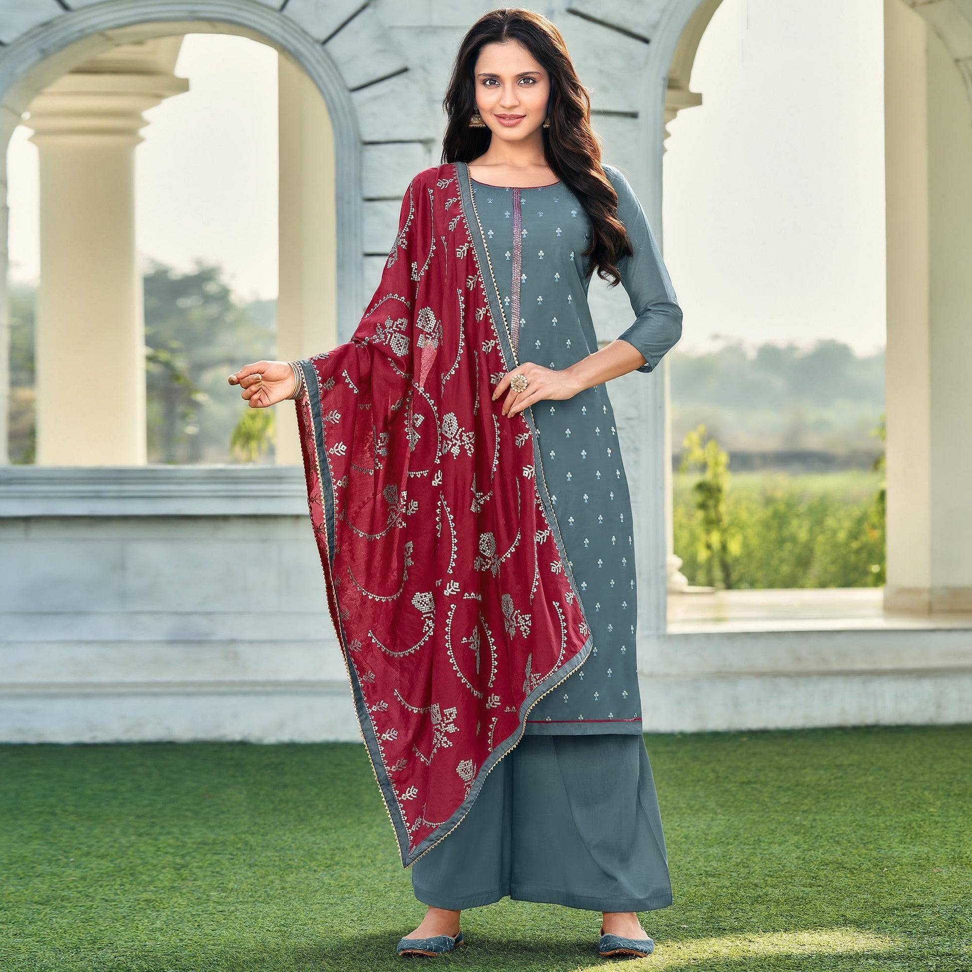 graceful-dark-grey-colored-festive-wear-embroidered-pure-viscose-dress-material-97939