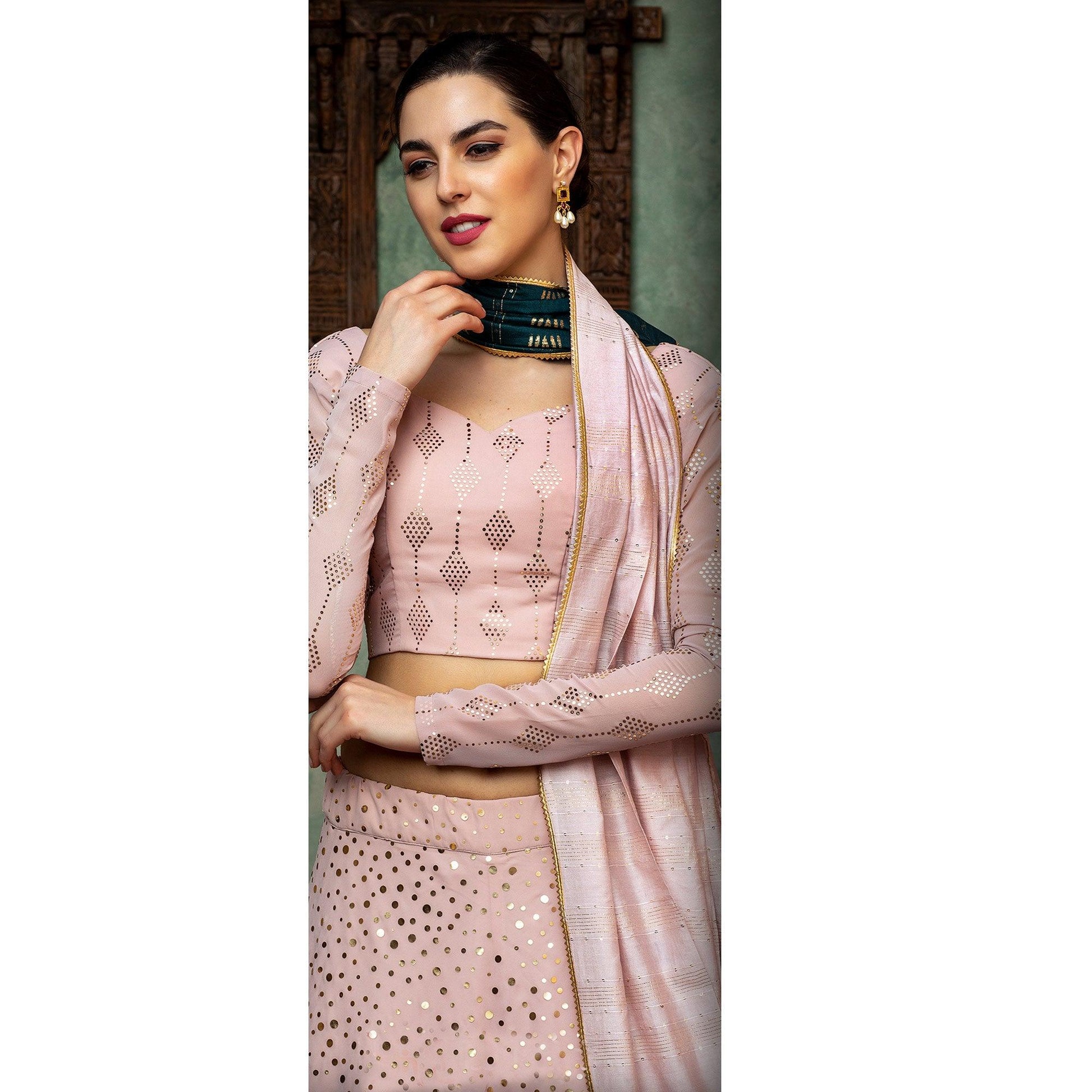 graceful-dusty-pink-coloured-festive-wear-fancy-sequence-work-georgette-lehenga-choli-92578