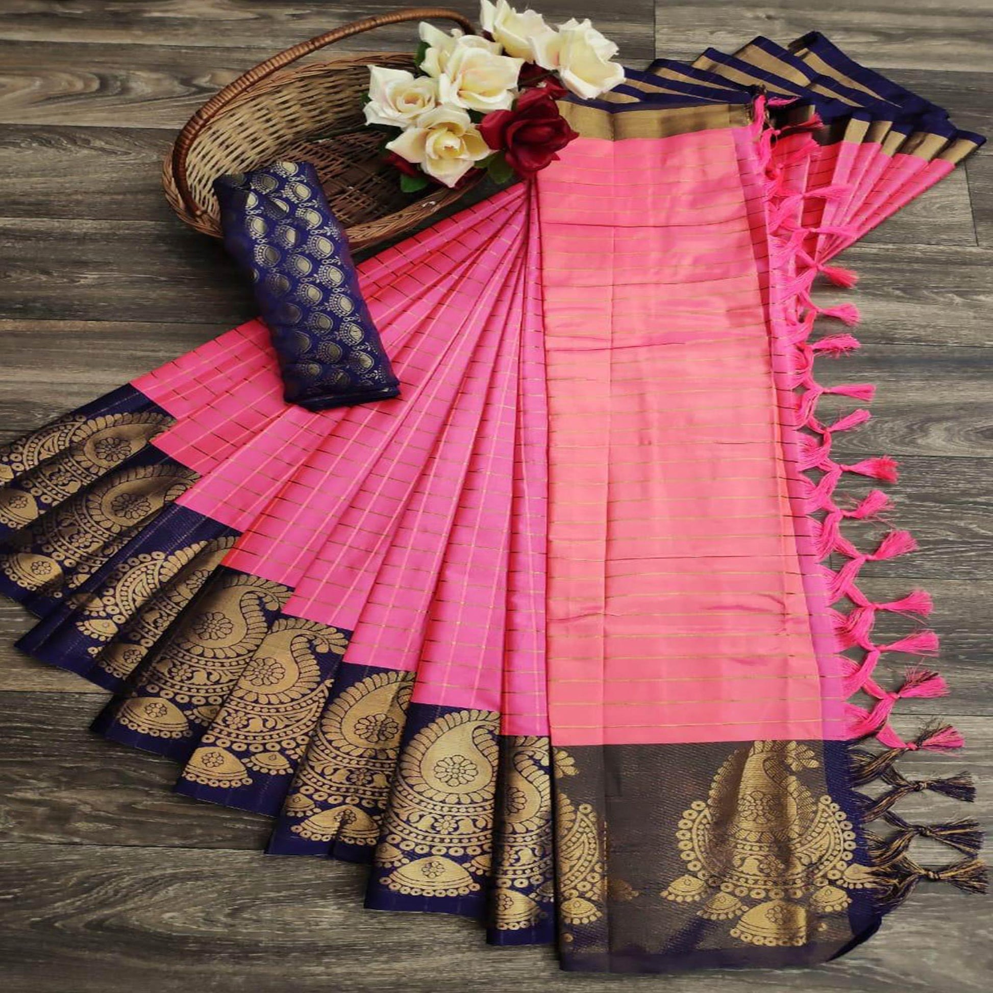 graceful-gajari-pink-colored-festive-wear-woven-soft-cotton-silk-saree-80206