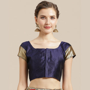 graceful-gold-blue-colored-festive-wear-woven-silk-blend-saree-62739