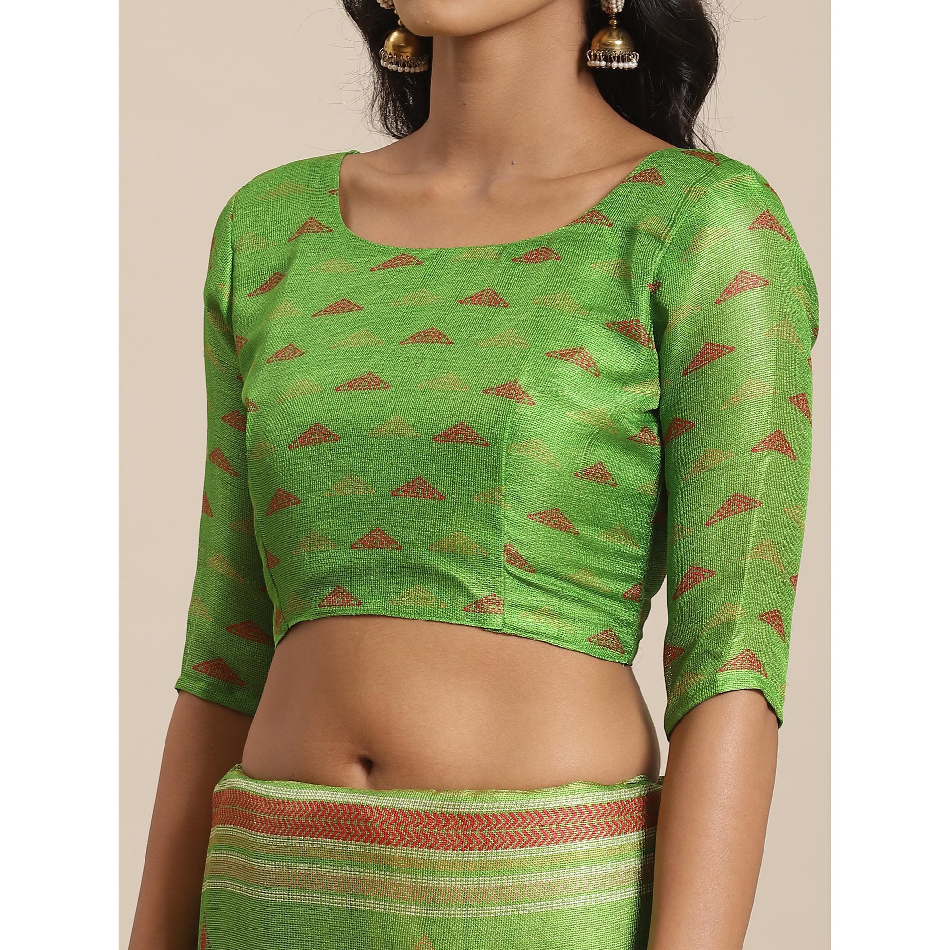 graceful-green-colored-casual-wear-printed-jute-silk-saree-80687