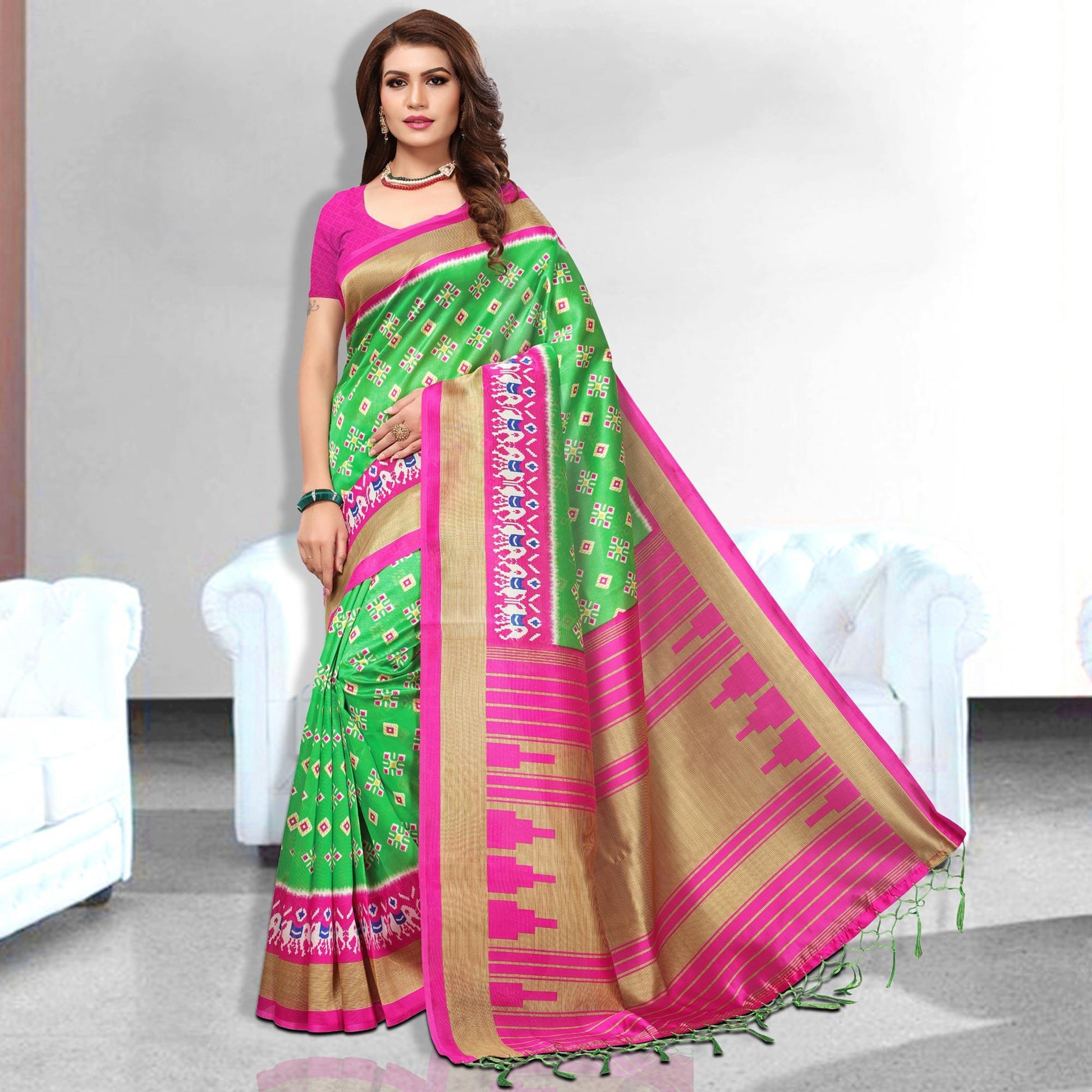 graceful-green-colored-festive-wear-art-silk-saree