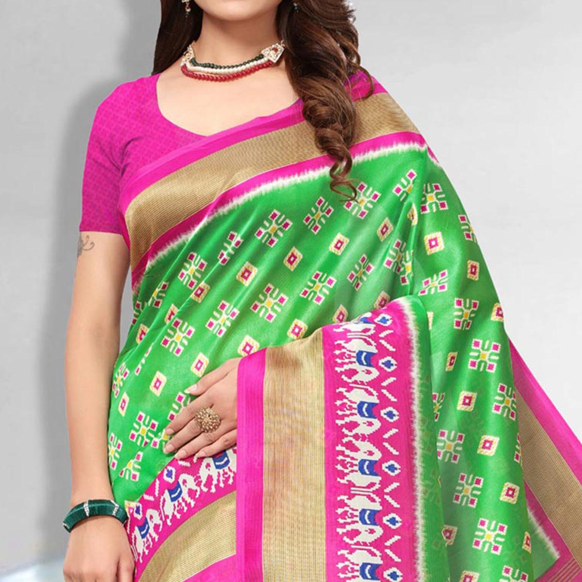 graceful-green-colored-festive-wear-art-silk-saree