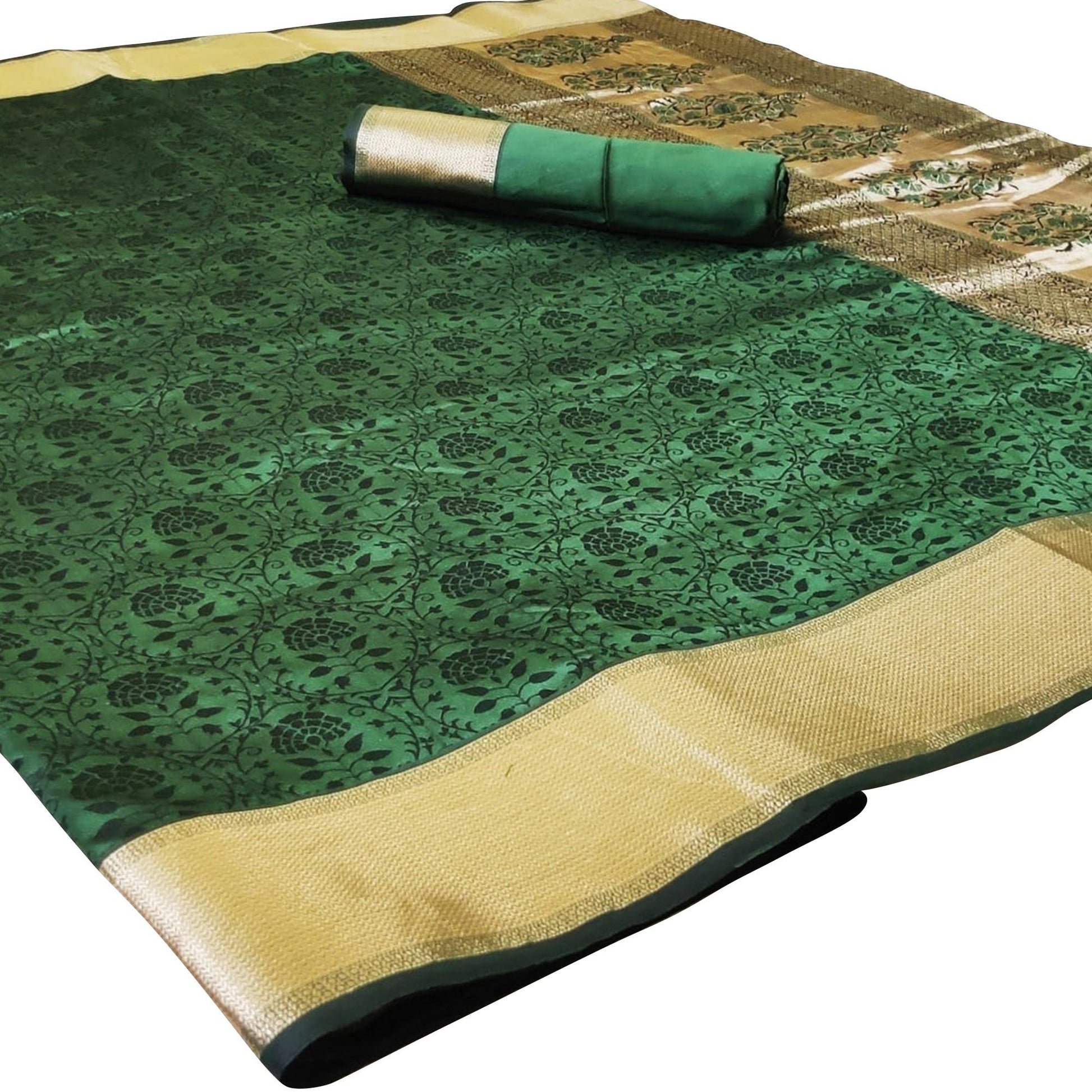 graceful-green-colored-festive-wear-woven-heavy-silk-saree-69922