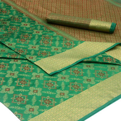 graceful-green-colored-festive-wear-woven-silk-saree-46970