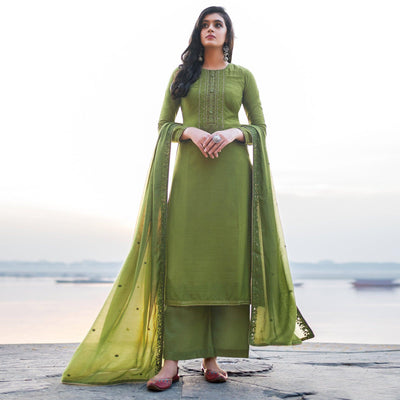 graceful-green-coloured-handwork-partywear-cotton-silk-palazzo-suit-90537