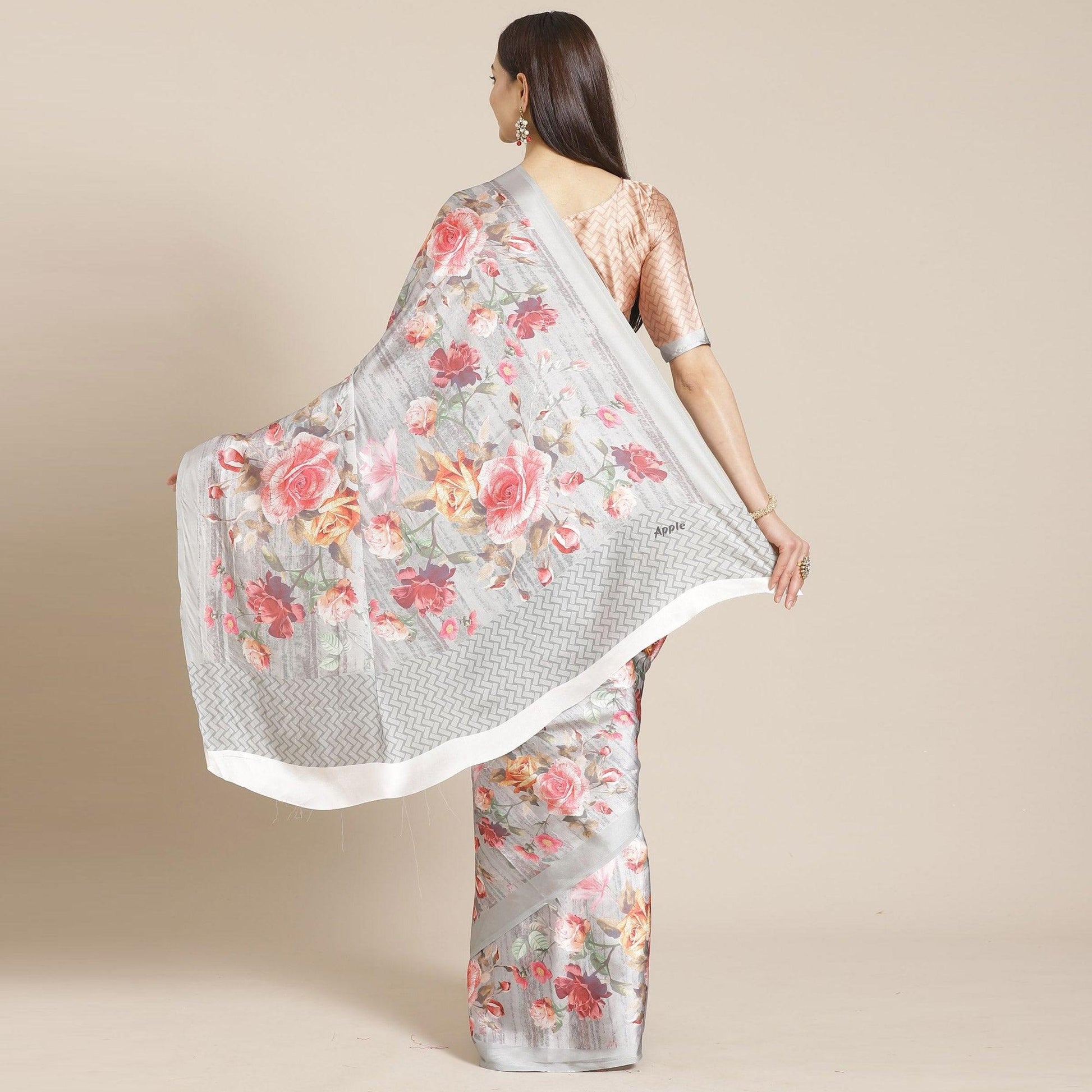graceful-grey-colored-casual-wear-printed-satin-crepe-saree-79968
