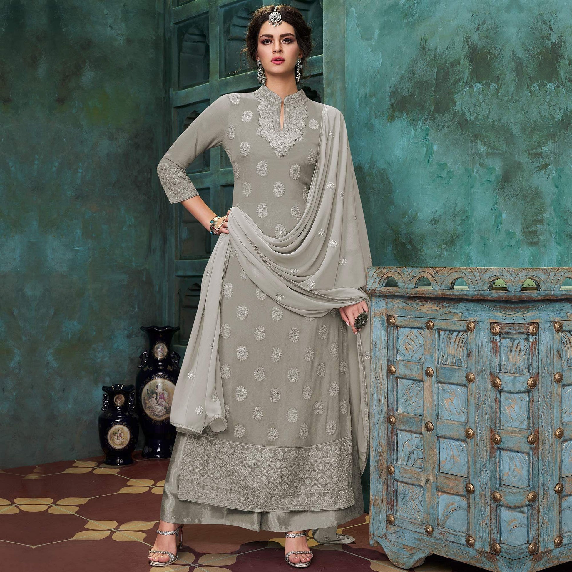 graceful-grey-colored-party-wear-embroidered-faux-georgette-palazzo-suit-67934