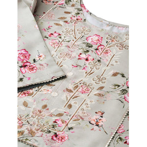 graceful-grey-colored-party-wear-floral-digital-printed-cotton-kurti-with-dupatta-49317