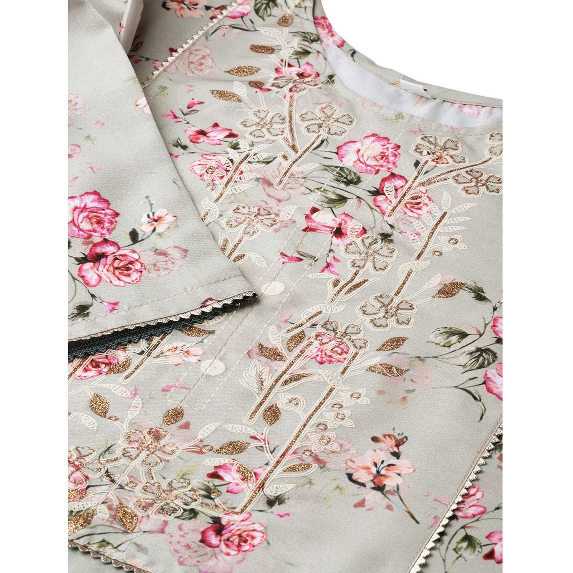 graceful-grey-colored-party-wear-floral-digital-printed-cotton-kurti-with-dupatta-49317