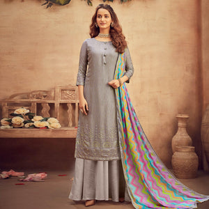 graceful-grey-coloured-embroidered-partywear-pure-viscose-chiffon-palazzo-suit-91094