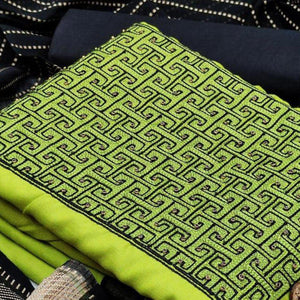 graceful-mehandi-coloured-casual-wear-embroidered-cotton-dress-material-97355