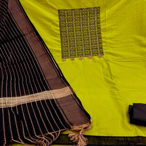 graceful-mehandi-coloured-casual-wear-embroidered-cotton-dress-material-97355