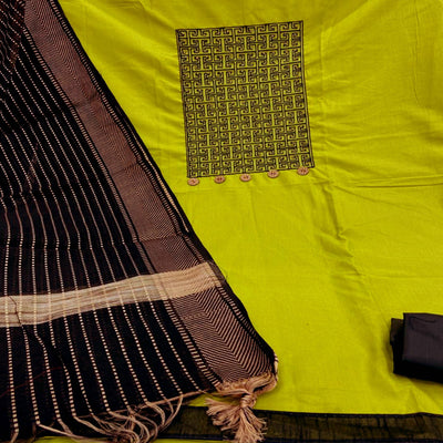 graceful-mehandi-coloured-casual-wear-embroidered-cotton-dress-material-97355