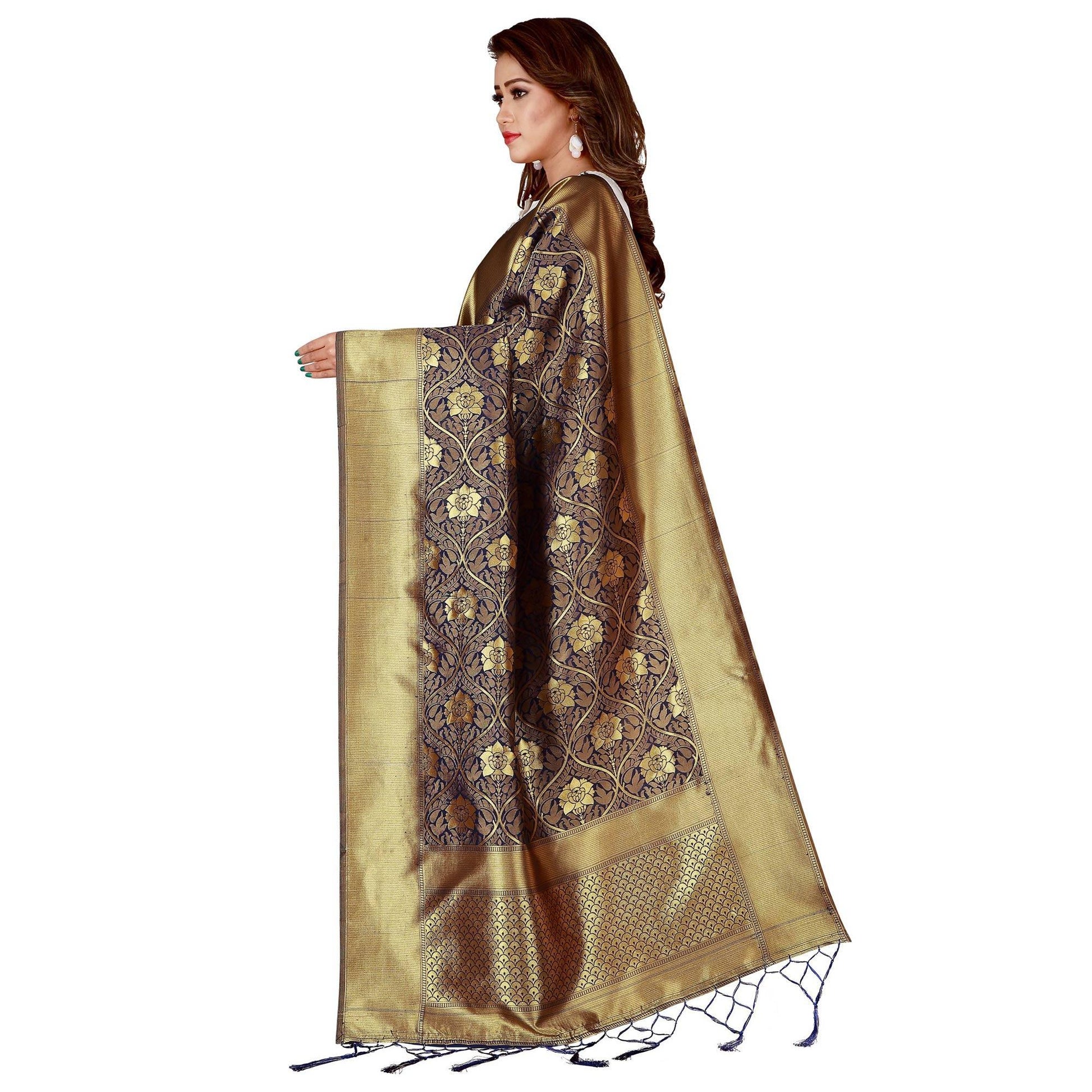 graceful-navy-blue-colored-festive-wear-banarasi-silk-dupatta