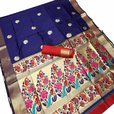 graceful-navy-blue-colored-festive-wear-woven-kota-art-silk-banarasi-saree-56293